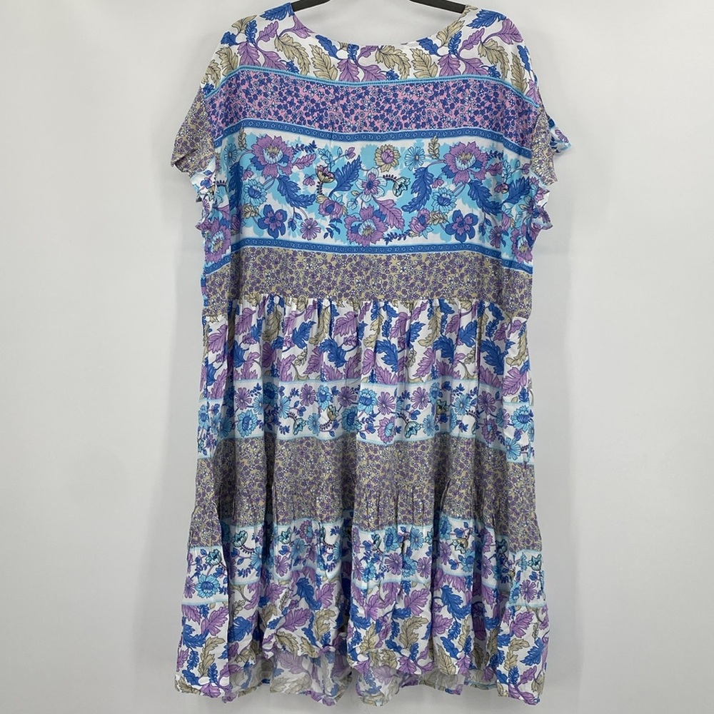 Avenue Blue and Purple Floral Midi Dress - Picture 4 of 8